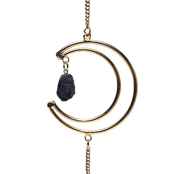 Pendentif fenêtre phases lunaires verticales couleur or -- 56x8cm