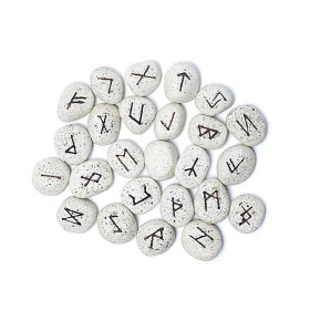 Jeu Oracle Runes en céramique dans un sac en coton - 155g