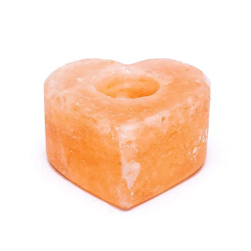 Bougeoir en cristal de sel coeur -- 800g
