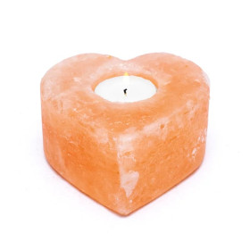 Bougeoir en cristal de sel coeur -- 800g