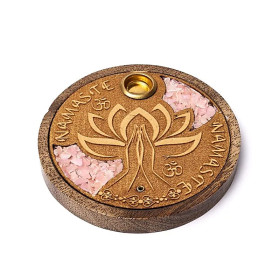 Brûle-encens bâtons et cônes Namaste quartz rose -- 10cm
