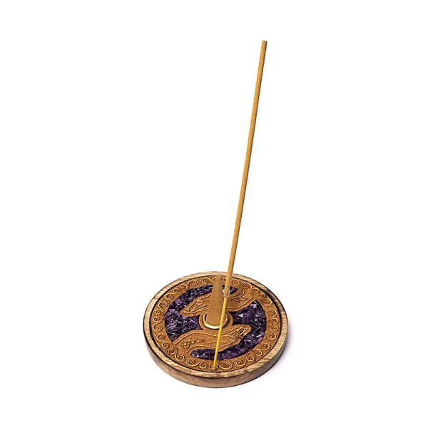 Brûle-encens bâtons et cônes mains guérisseuses améthyste -- 10cm