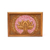 Boîte à tarot ou à bijoux lotus Namaste quartz rose -- 18x12.5x5.5cm