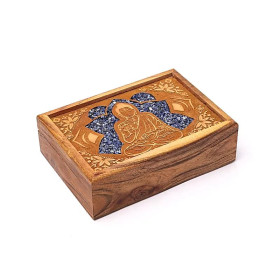 Boîte à tarot ou à bijoux Bouddha sodalite -- 18x12.5x5.5cm