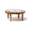 Table d'appoint en bois Déesse de la lune, impression sur verre -- ±1450g； ±30x12,5cm