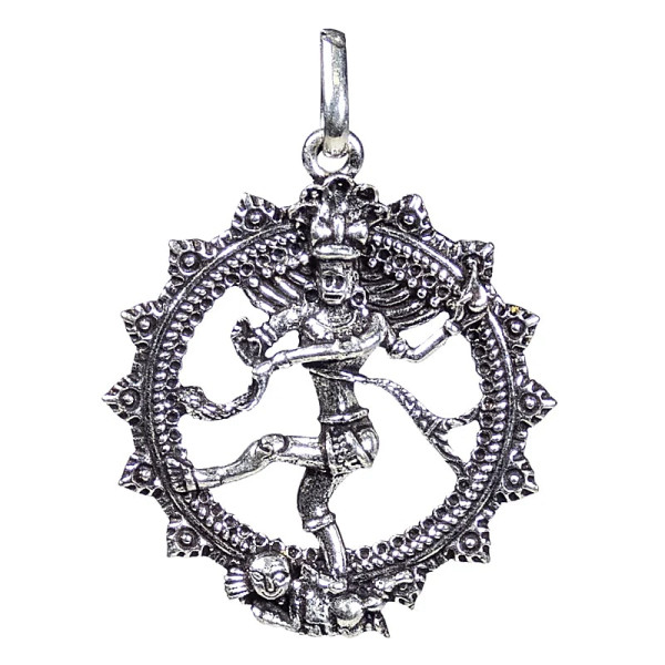 Pendentif Shiva couleur d'argent -- 4.5 cm