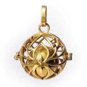 Pendentif grossesse Lotus boule harmonie couleur or -- 2.5 cm