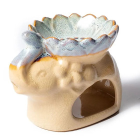 Brûleur cire à fondre et à huile éléphant naturel -- 12.5x9x9cm