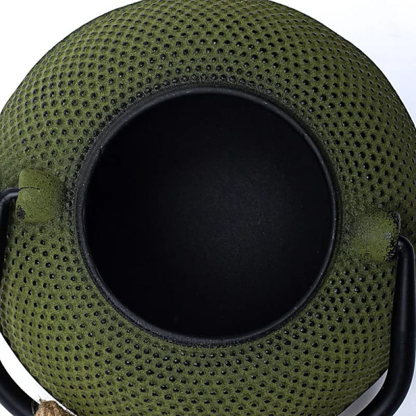 Théière Tetsubin en fonte verte de 0,6 litre (sans revêtement) -- 600 ml； ±1100g