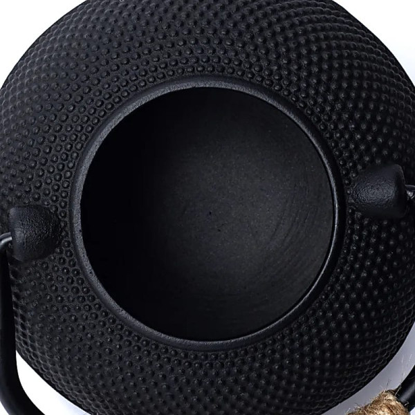 Théière en fonte Tetsubin 0,6 litre noire (sans revêtement) -- 600 ml； ±1100g