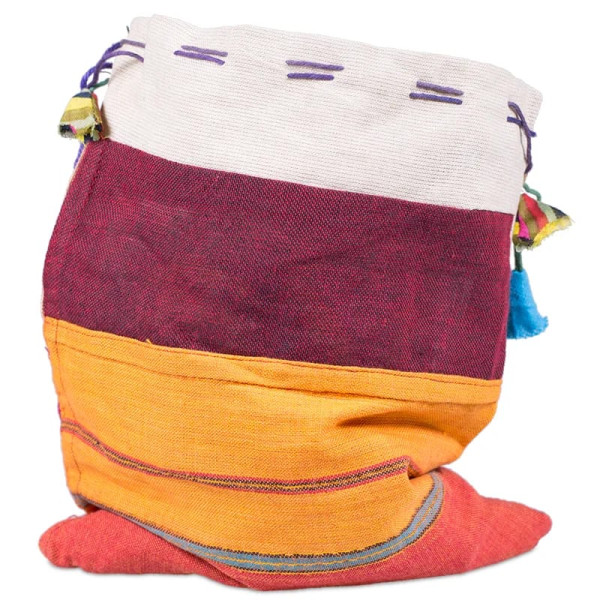 Emballé par 10, Sac en coton vintage  couleurs mélangées -- 18x22 cm