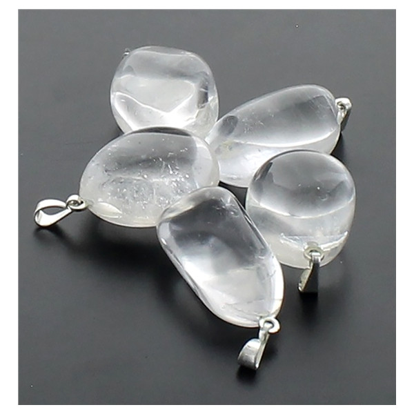 Pendentif pierre roulée - Cristal roche