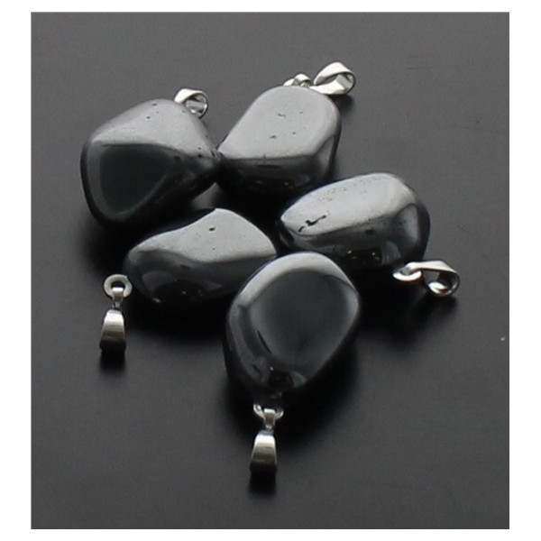 Pendentif pierre roulée  - Hématite