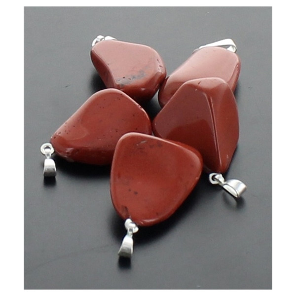 Pendentif pierre roulée - Jaspe Rouge