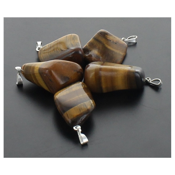 Pendentif pierre roulée - Oeil de Tigre