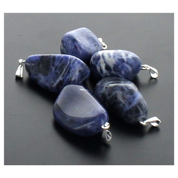 Pendentif pierre roulée - Sodalite