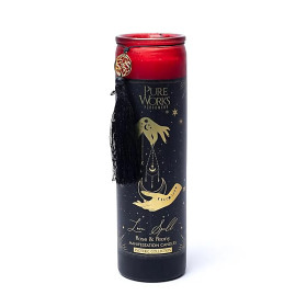 Bougie d'intention Love Spell en verre avec pompon -- 300g