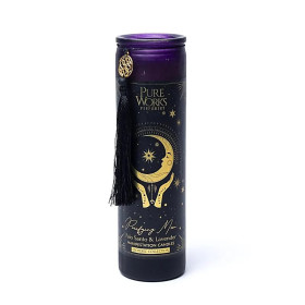 Bougie d'intention Purifying Moon en verre avec pompon -- 300g