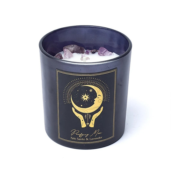 Bougie d'intention Puryfing Moon en verre -- 120g
