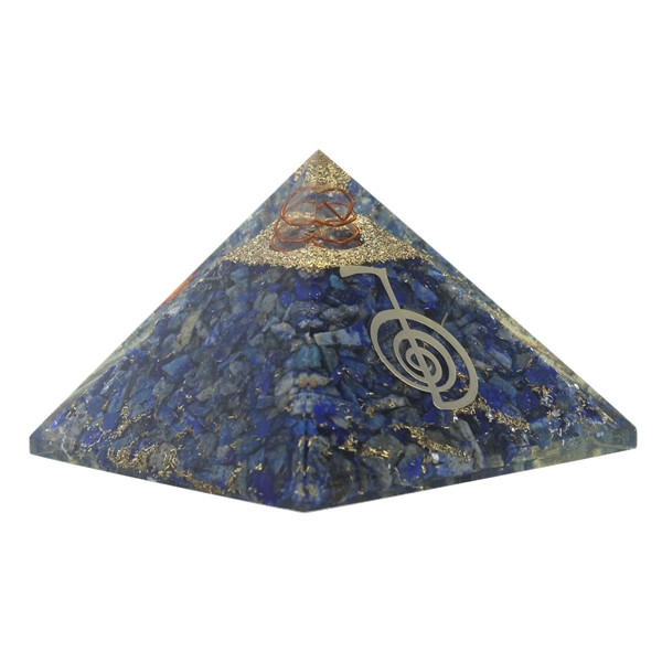 Pyramide Orgonite Lapis Lazuli avec Symbole Reiki