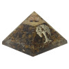 Pyramide Orgonite Oeil de Tigre avec Symbole Arbre de Vie