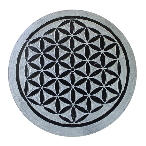 Porte Encens Pierre Gravé Fleur de Vie