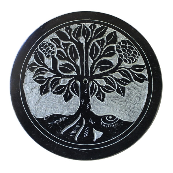 Porte Encens Pierre Gravé Arbre de Vie