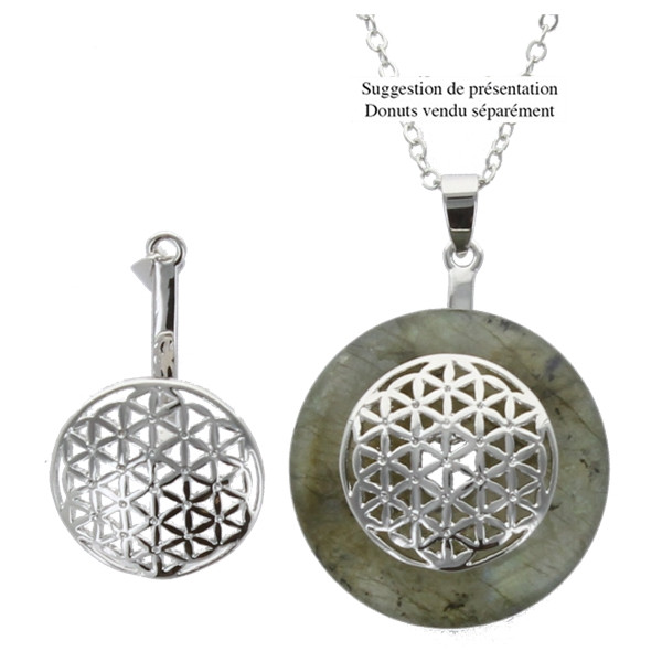 Porte-Donut finition Rhodium - Fleur de Vie