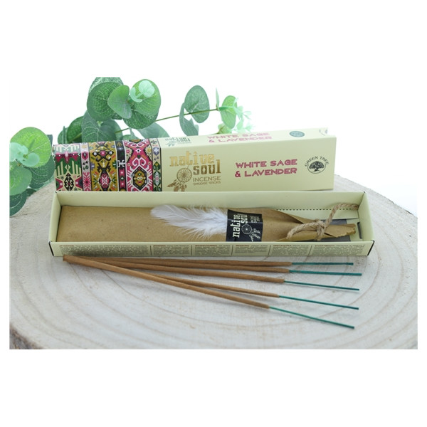 Encens Green Tree Native Soul Sauge Blanche & Lavande - 15 grs