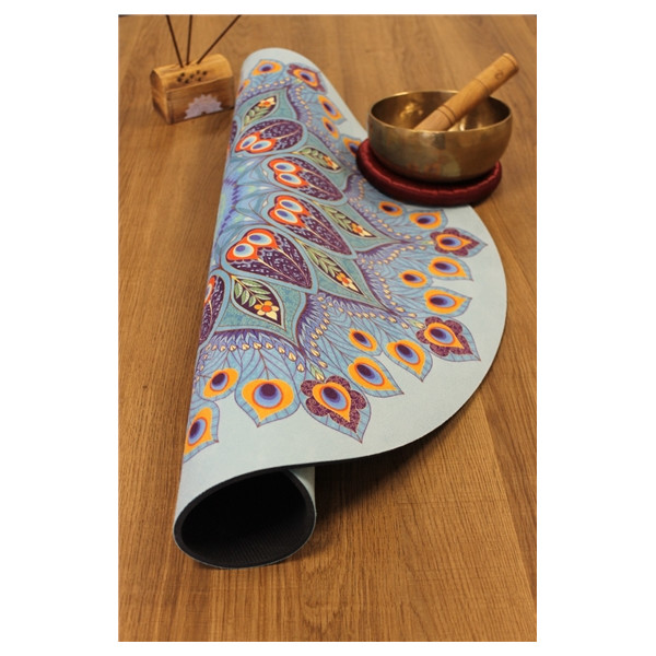 Tapis de Méditation Rond Mandala Bleu