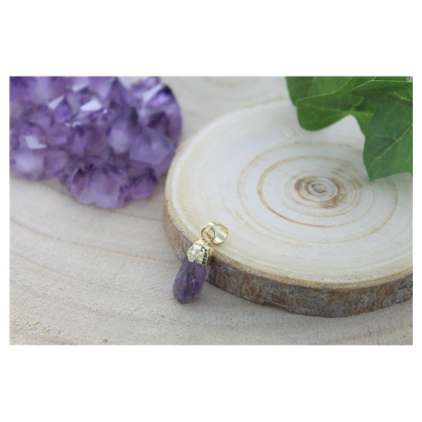 Pendentif en Améthyste Pointe Brute