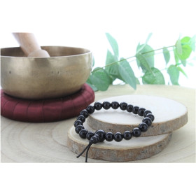 Bracelet Mala - Obsidienne noire