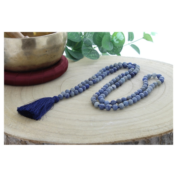 Mala en Quartz Bleu 108 perles