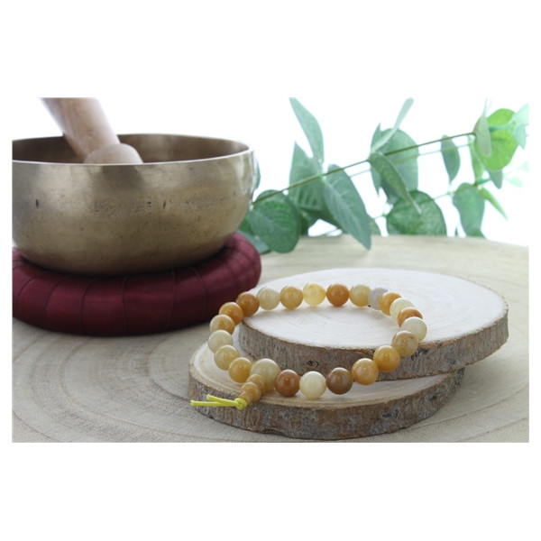 Bracelet Mala - Jade jaune