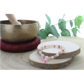Bracelet Mala Enfant - Quartz rose et Pierre du soleil