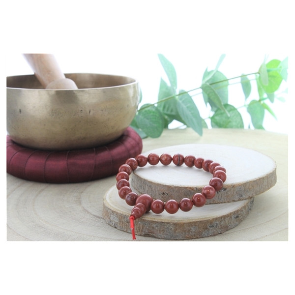 Bracelet Mala - Jaspe rouge