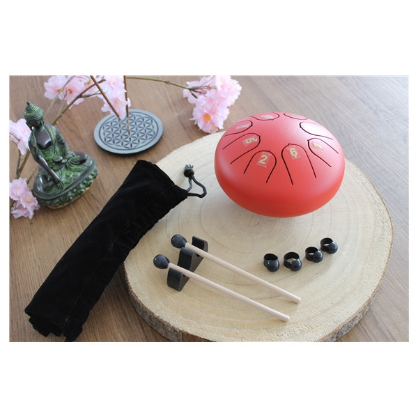Mini Tongue Drum Rouge Diamètre 15 cm