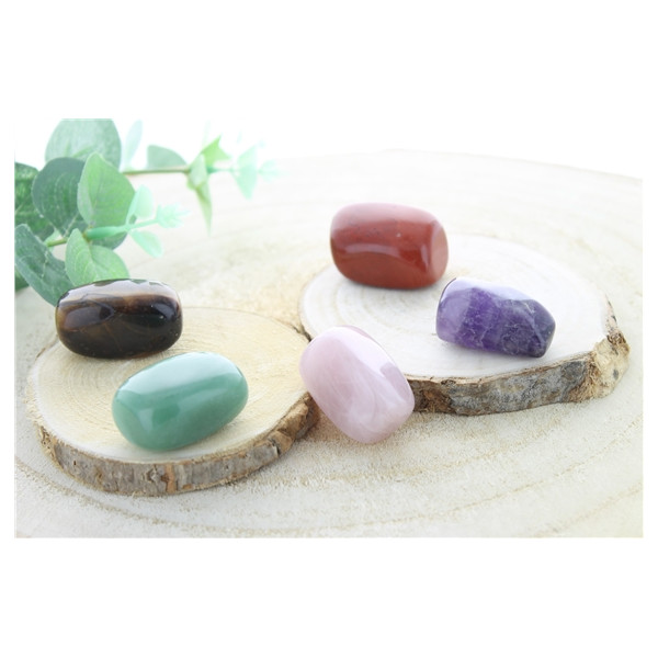 Pierre roulée Taille L avec Carte propriétés et chakra