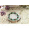 Bracelet Aventurine Verte Perles rondes 8 mm et Perles bois 1 cm