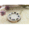 Bracelet Agate Multicolore Perles rondes 8 mm et Perles bois 1 cm