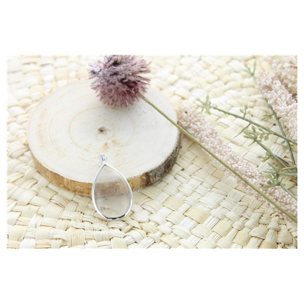 Pendentif Cristal de Roche Argent 925 Forme goutte Grand modèle