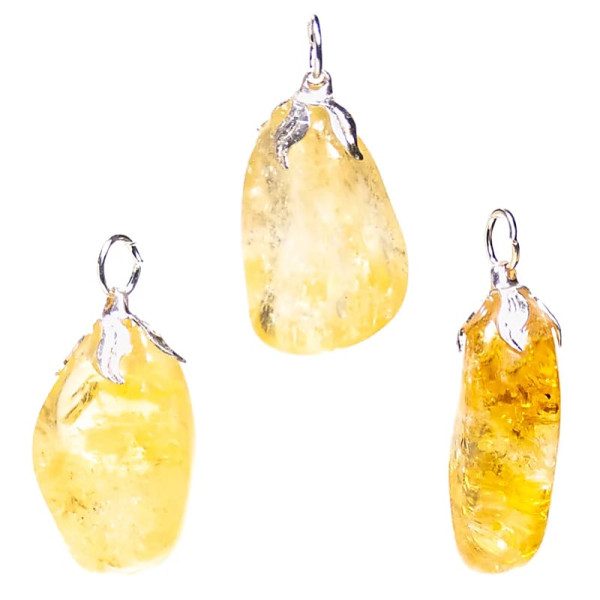 Pendentif pierre gemme Citrine (quartz fumé) --±1.5-3cm