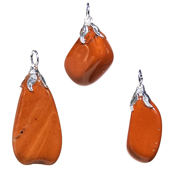 Pendentif pierre gemme Jaspe rouge -- ±1.5-3cm