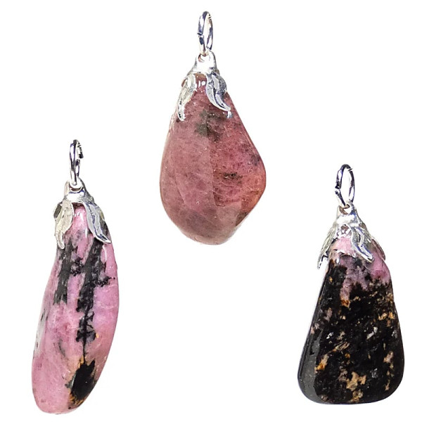 Pendentif pierre gemme Rhodonite -- ±1.5-3cm