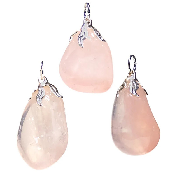 Pendentif pierre gemme Quartz rose qualité A -- ±1.5-3cm