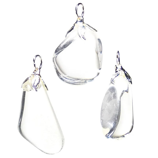 Pendentif pierre gemme Cristal de roche --±1.5-3cm