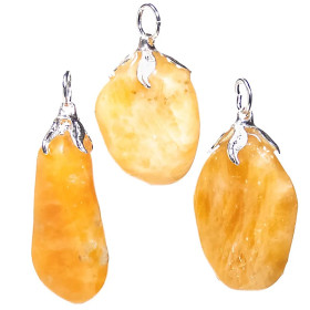 Pendentif pierre gemme Calcite orange --±1.5-3cm