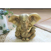 Statuette Ganesh assis en Laiton doré mat 14 cm