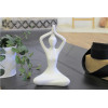Statuette en Porcelaine Posture du Lotus Anjali Mudra Blanc brillant 20 cm
