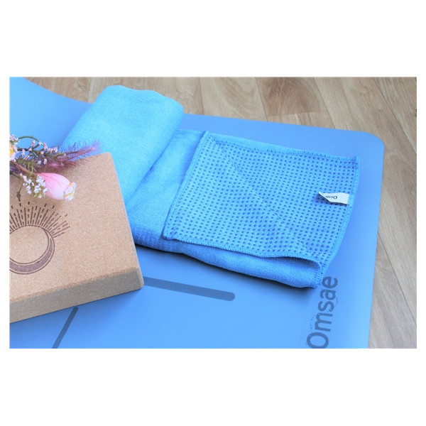 Serviette de yoga anti-dérapante Bleue